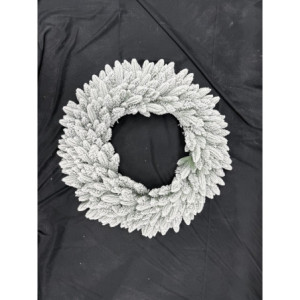 Corona innevata Ø 90 cm mix PE/PVC decorazione natalizia