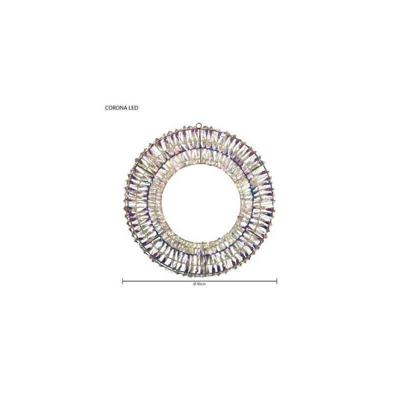 Corona LED iridescente oro Ø 40 cm decorazione natalizia