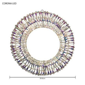 Corona LED oro Ø 60 cm decorazione natalizia luminosa