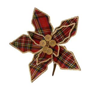 Fiore Scott 25 cm scozzese decorazione floreale natalizia