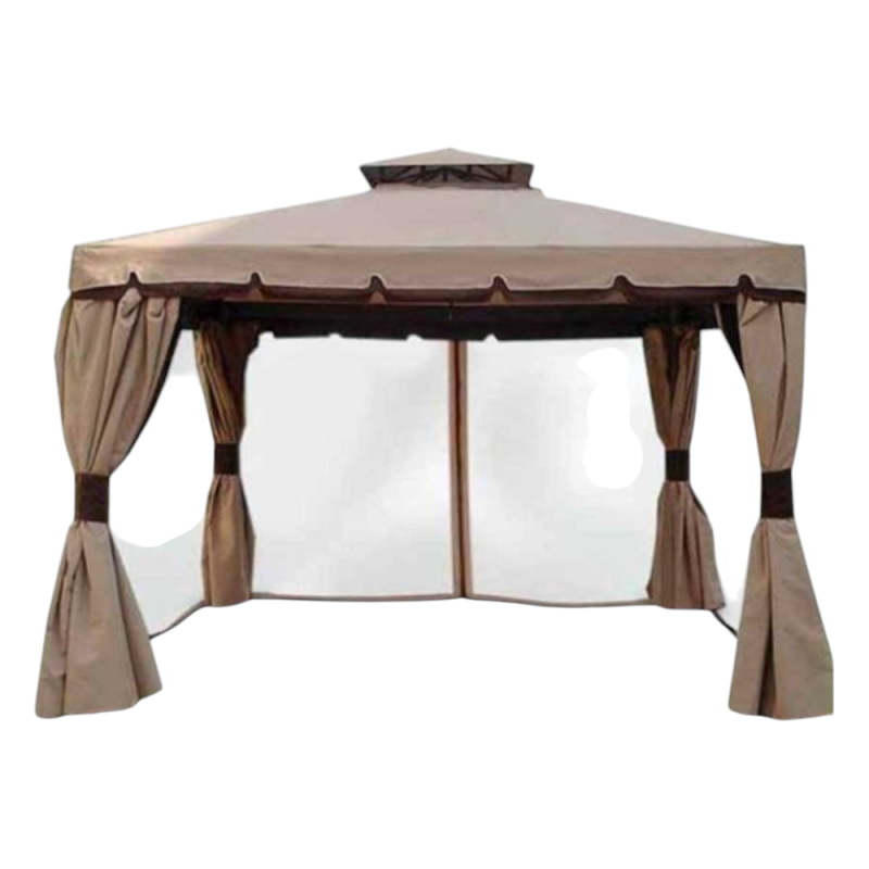 Gazebo Royal 3x3 mt moka con teli laterali e zanzariera robusto