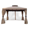 Gazebo Royal 3x3 mt moka con teli laterali e zanzariera robusto