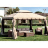 Gazebo Royal 3x4 mt moka con teli laterali e zanzariera robusto