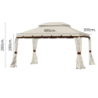 Gazebo Royal 3x4 mt moka con teli laterali e zanzariera robusto
