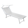 Lettino Lux Beach bianco con parasole 2 posizioni pieghevole