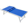 Lettino Lux Beach blu con parasole 2 posizioni pieghevole