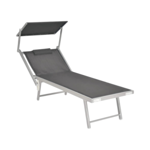 Lettino New Sun grigio a pois in ferro - Comfort e stile outdoor