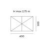 Ombrellone Roma 3x4 palo laterale antracite Made in Italy Moia