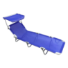 Lettino Pratic pieghevole blu alluminio con parasole giardino