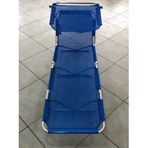 Zoom Set di 4 Lettini Pratic Pieg.in Allum.con Telo Tex.con Par.colore Blu