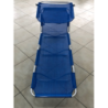 Lettino Pratic pieghevole blu alluminio con parasole giardino