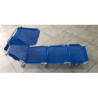 Lettino Pratic pieghevole blu alluminio con parasole giardino
