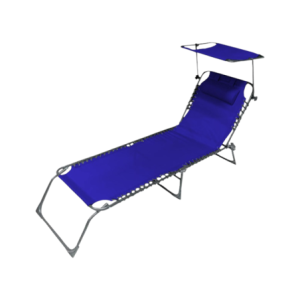 Lettino Relax King blu con cuscino in metallotextilene