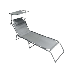 Zoom Set di 4 Lettini Relax King Grigio Con Cuscino Met+textilene