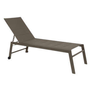 Zoom Lettino Stretch Lounge Con Ruote In alluminio Colori Tortora