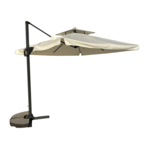 Ombrellone Santorini 3x3 m Antracite Telo Beige con Flap - Giardino