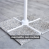 Ombrellone Santorini 3x3 m Champagne Gold Telo Bianco - Giardino