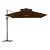 Ombrellone Santorini 3x3m struttura champagne telo moka