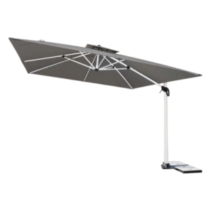 Zoom Ombrellone Santorini Mt 3,5*3,5 struttura Bianco Telo Grigio- 2 Scatole