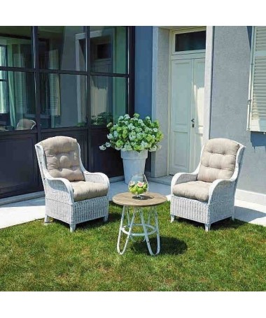 Zoom Set da giardino MOIA Agra in fibra naturale con cuscini
