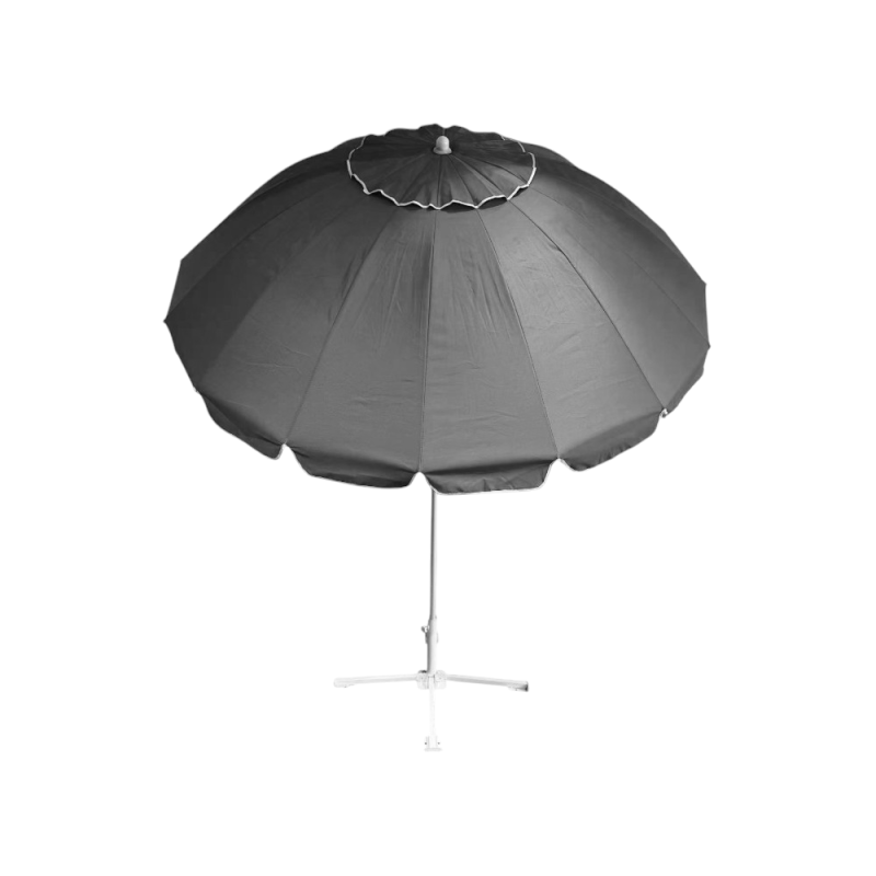 Ombrellone Starbeach grigio Ø220cm palo alluminio 32x32 - Giardino
