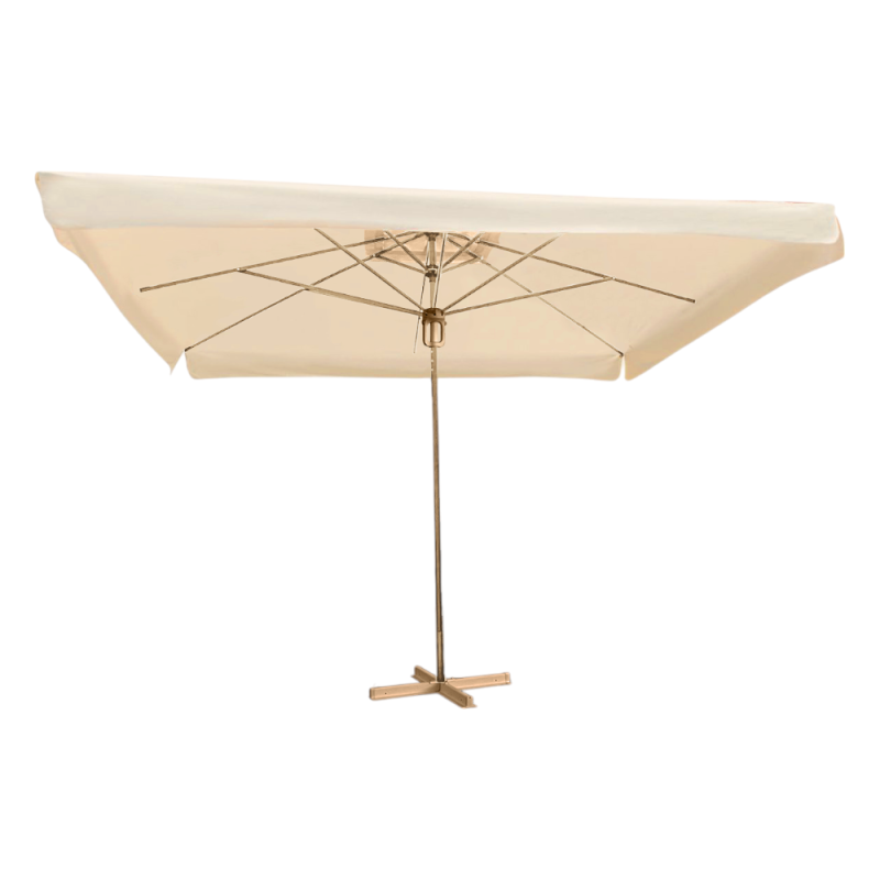 Ombrellone Zante 4x4 m Champagne Telo Beige con Flap - Giardino