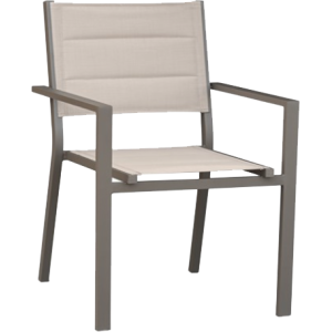 Poltrona Stretch alluminio textpadded tortora - Comfort outdoor