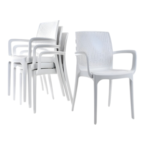 Zoom Poltrona Baviera In Rattan Colore Bianco