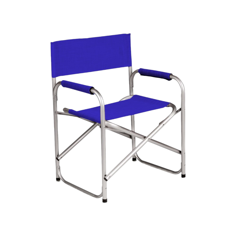 Poltrona Regista Blu in alluminio e textilene per esterno