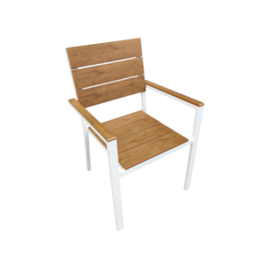 Poltrona Teak in Alluminio Bianco/Legno - Design da Esterno