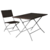 Set Pratiko Family Tavolo + 4 Sedie Pieghevoli Wicker Moka
