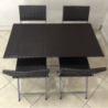 Set Pratiko Family Tavolo + 4 Sedie Pieghevoli Wicker Moka