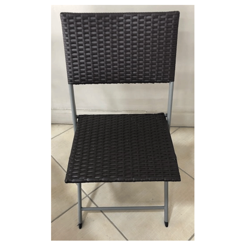Set Pratiko Family Tavolo + 4 Sedie Pieghevoli Wicker Moka