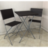 Set tavolo alto e 2 sedie pieghevoli moka - Pratiko Basic