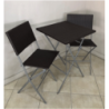 Set tavolo alto e 2 sedie pieghevoli moka - Pratiko Basic