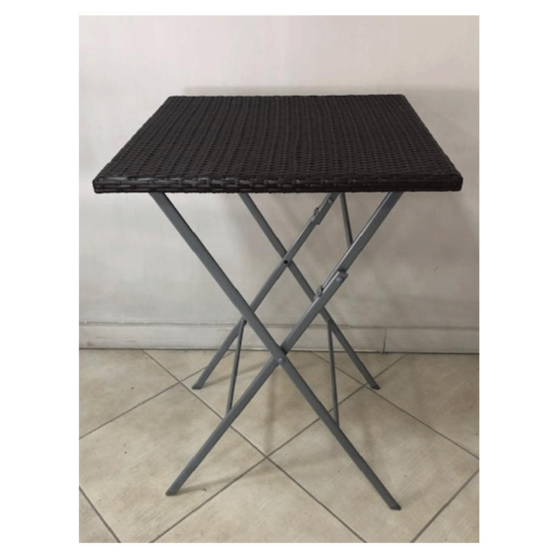 Set tavolo alto e 2 sedie pieghevoli moka - Pratiko Basic