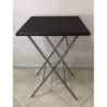 Set tavolo alto e 2 sedie pieghevoli moka - Pratiko Basic