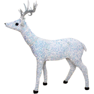 Renna Pailettes Irridescente Baby 70x40x85h cm - Decorazione