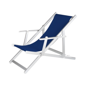 Zoom Set di 4 Sdraio Top Beach Blu. A Posiz. Con Str. Allu. E Telo Textilene