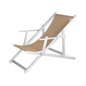 Zoom Set di 4 Sdraio Top Beach Crema. A Posiz. Con Str. Allu. E Telo Textilene