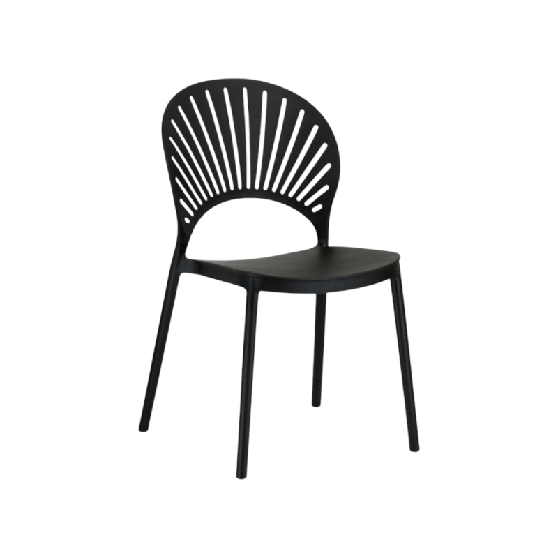 Sedia Creta Anti-UV in PP Nero - Sedie da Interno ed Esterno