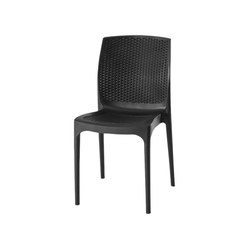 Sedia Monaco in Rattan Antracite - Sedie da Interno ed Esterno