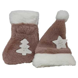 Set 2 Pendenti Cappello e Stivale Rosa 12cm - Decorazioni Casa