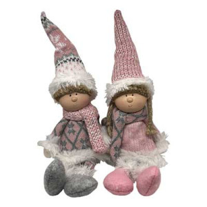 Set 2 Dolly Boy &amp; Girl Rosa 24/48cm - Oggettistica Decorativa