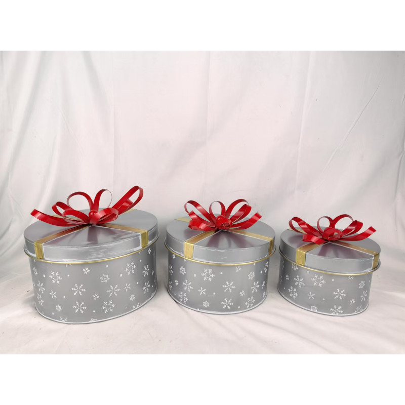 Set 3 contenitori pacchi regalo tondi oro e bianco: ordine chic