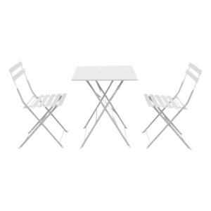 Zoom Set Bistro' In Ferro Colori Bianco 3 Pezzi