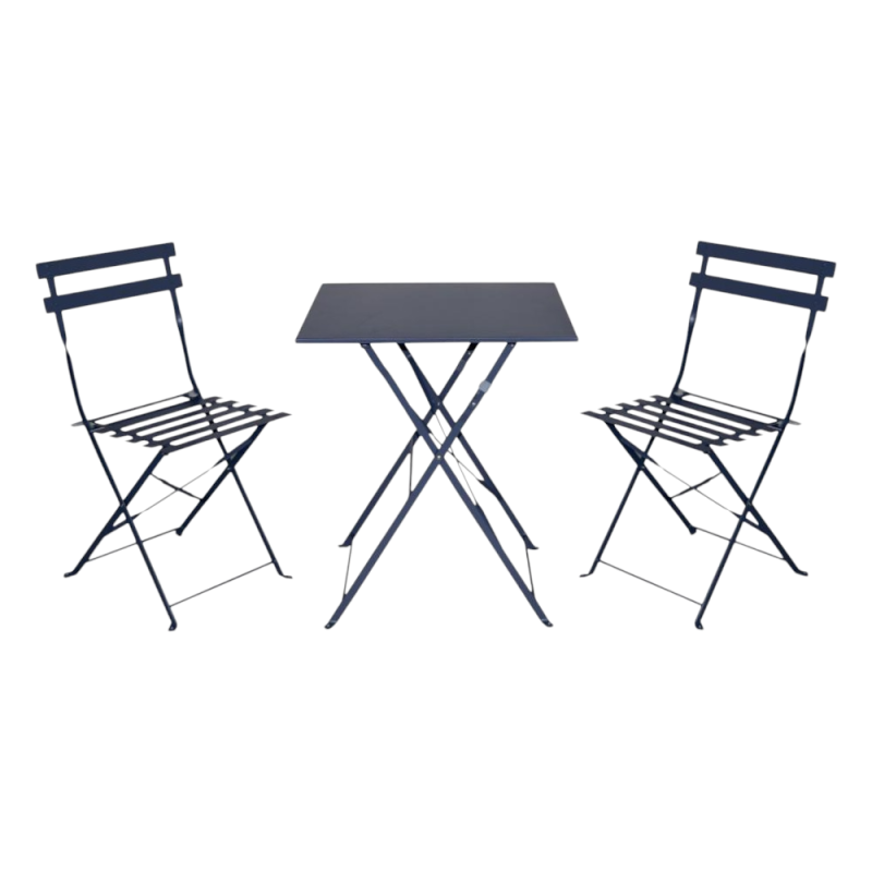 Set bistrot in ferro grigio antracite 3 pezzi: stile outdoor moderno