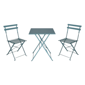 Zoom Set Bistro' In Ferro Colori Verde Acqua 3 Pezzi