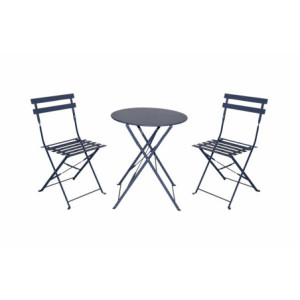Set bistrot tondo in ferro lavanda 3 pezzi: stile e colore outdoor