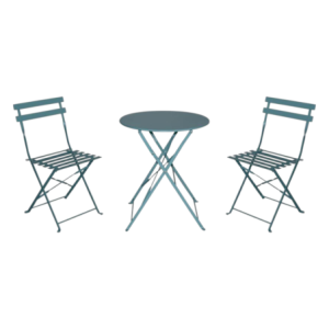 Set Bistro Tondo Ferro Verde Acqua 3 Pezzi Giardino